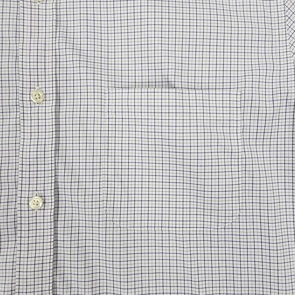 Brooks Brothers Shirt Mens 16 Blue White Check Milano Long Sleeve Button Down - Picture 11 of 15